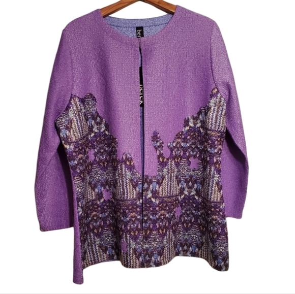 berek Jackets & Blazers - Berek Jacket Puzzle Magic Lavender Purple Textured Size XL